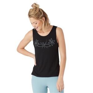 Glyder Isle Laser Cut Floral Black Tank Top Size XS